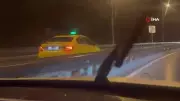 İstanbul'da Ters Yönde İlerleyen Taksici Trafiği Tehlikeye Attı: O Anlar Kamerada