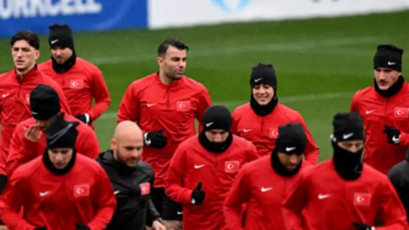 A Milli Takım, Kosova Maçı Öncesi Riva'da Sağanak Altında Çalıştı