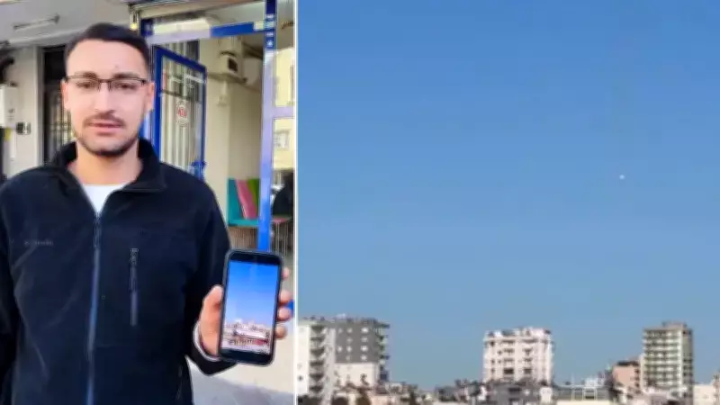 Adana'da Gökyüzünden Yanarak Düşen Gizemli Cisim Görüntülendi