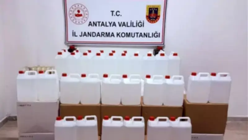 Antalya'da Jandarma Operasyonu: 500 Litre Kaçak Etil Alkol Ele Geçirildi