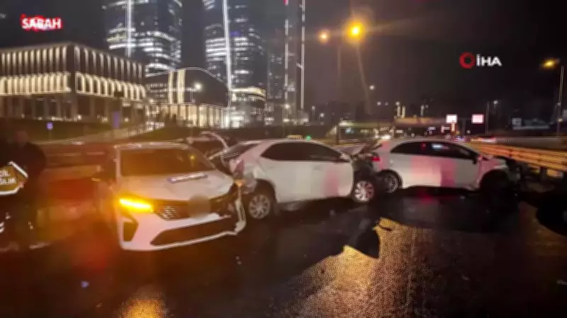Ataşehir'de Zincirleme Trafik Kazası: 8 Araç Birbirine Girdi, 3 Kişi Yaralandı
