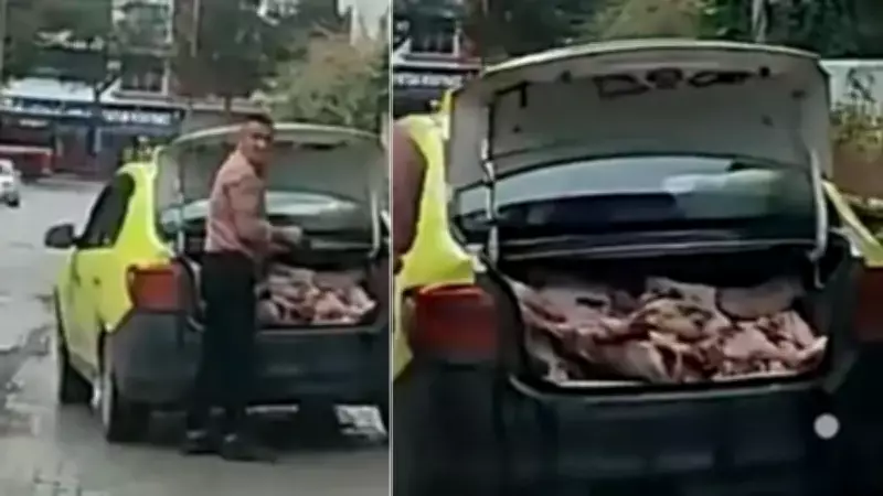 Atakum'da Taksiden Et Taşıyan İşletmeye 152 Kilo Et El Konuldu