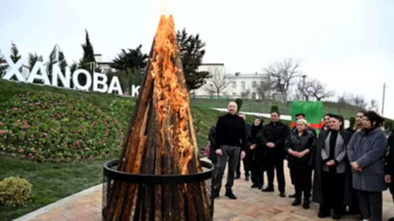 Azerbaycan Cumhurbaşkanı Aliyev, Hocavent'te Nevruz Ateşini Yakarak Zaferi Kutladı