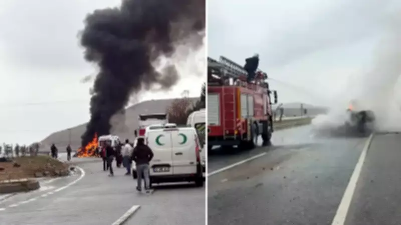 Batman-Mardin Karayolu'nda Korkunç Kaza: Araç Refüje Çarpıp Alev Aldı