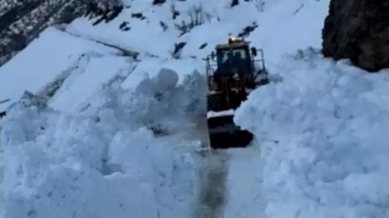 Bitlis'te Çığ Düştü: Köy Yolu Metrelerce Karda Kaldı, Ulaşım Kesintiye Uğradı