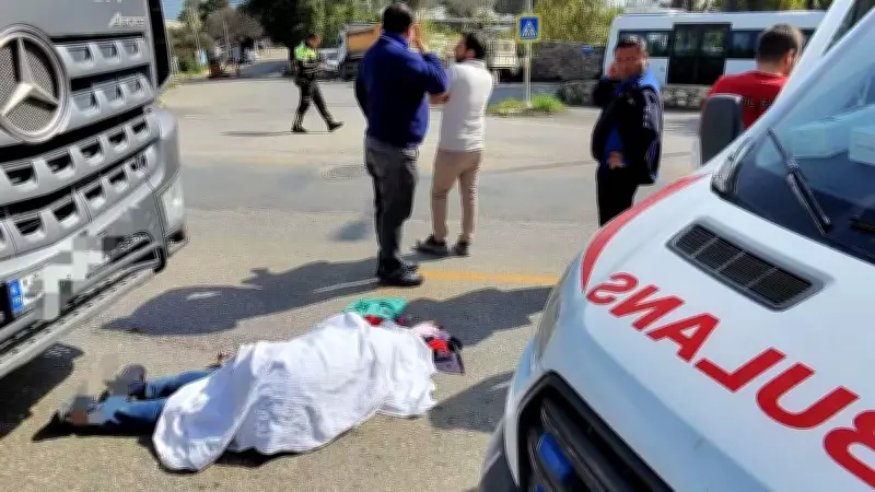 Bodrum'da TIR'ın Çarptığı Yaya Hayatını Kaybetti, Mahalle Sakinleri Tehlikeyi Vurguladı