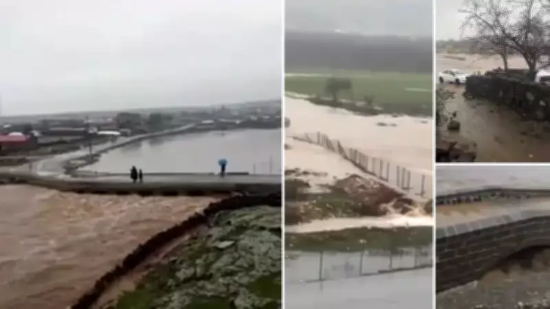 Diyarbakır'da Sağanak Sonrası Dereler Taştı, Evler ve Tarım Arazileri Su Altında Kaldı