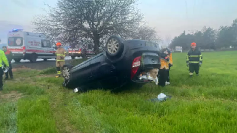 Edirne'de Trafik Kazası: Takla Atan Otomobilin 19 Yaşındaki Sürücüsü Hayatını Kaybetti