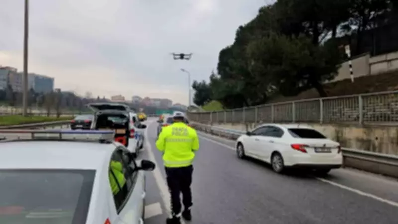 Eyüpsultan ve Sarıyer'de Dron Destekli 'Kaynak' Denetimi: 15 Sürücüye Ceza Kesildi