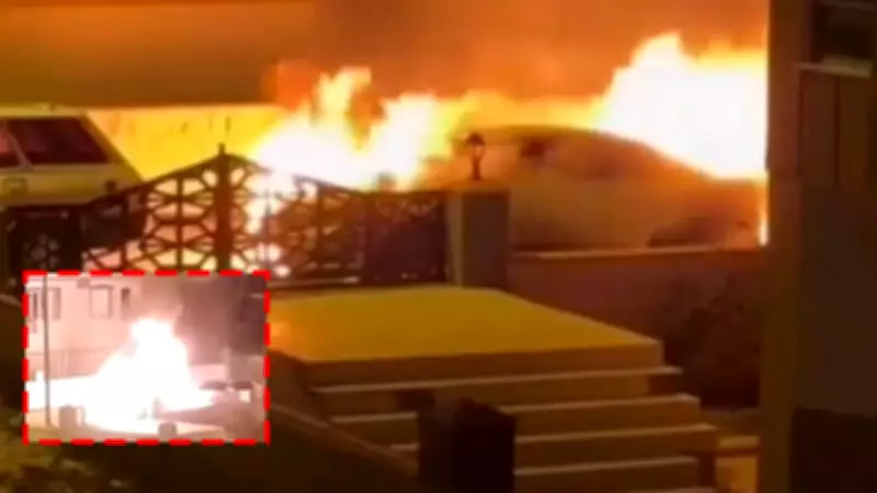 Gaziantep'te Gece Yarısı Korku Dolu Anlar: Lüks Araç Alev Topuna Döndü