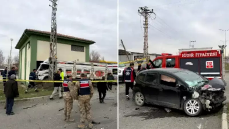 Iğdır'da Şiddetli Trafik Kazası: İki Araç Çarpıştı, Elektrik Trafosu Yıkıldı