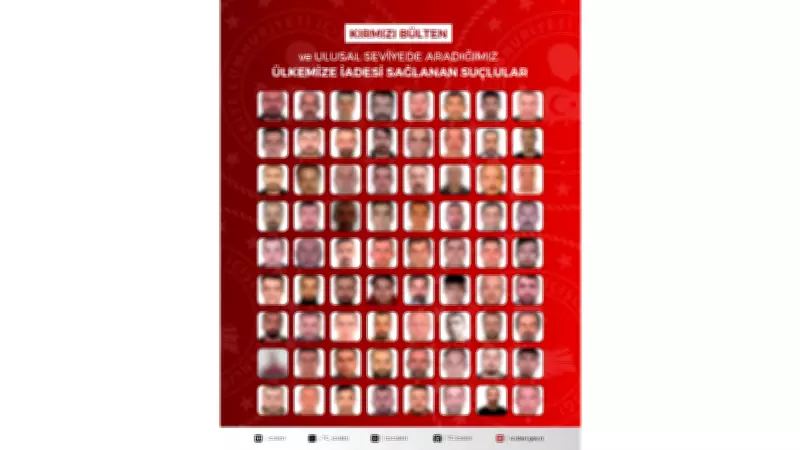 İçişleri Bakanlığı Açıkladı: 72 Suçlu Yakalanarak Türkiye'ye Getirildi