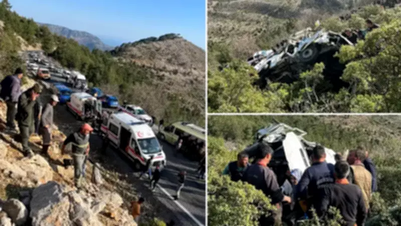 Mersin'de Orman İşçilerini Taşıyan Servis Minibüsü Uçuruma Yuvarlandı: 3 Ölü, 11 Yaralı