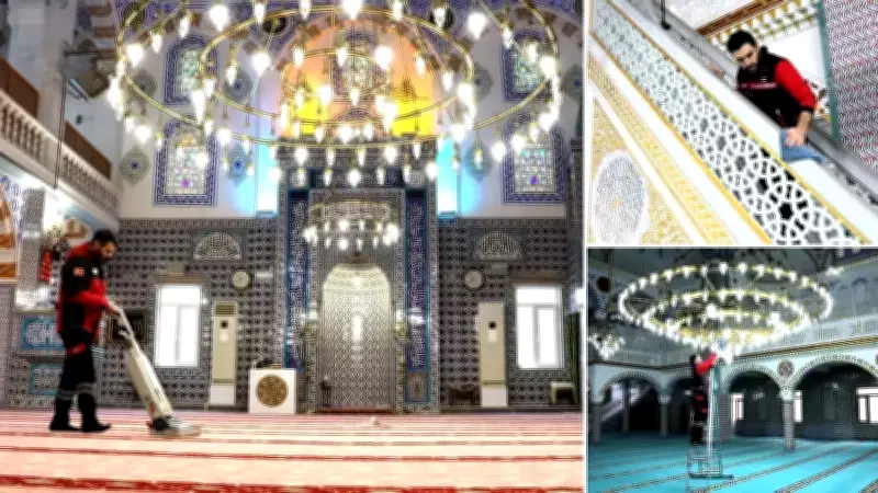 Ümraniye'de Camiler Bayram Namazı İçin Özenle Temizlendi ve Dezenfekte Edildi