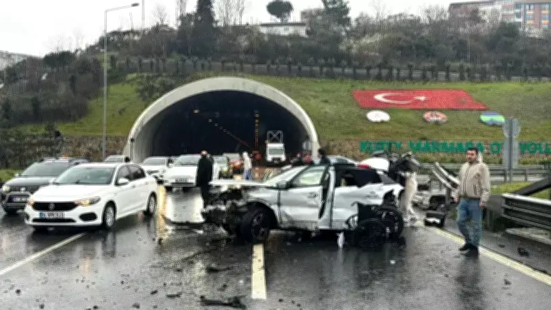 O-7 Otoyolunda Zincirleme Kaza: Tünel Girişinde İki Ayrı Çarpışma, 8 Yaralı