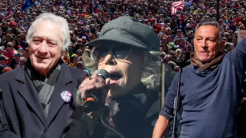 Robert De Niro ve Jane Fonda, ABD'deki 'Krallara Hayır' Protestolarında Trump'a Karşı Sahnede