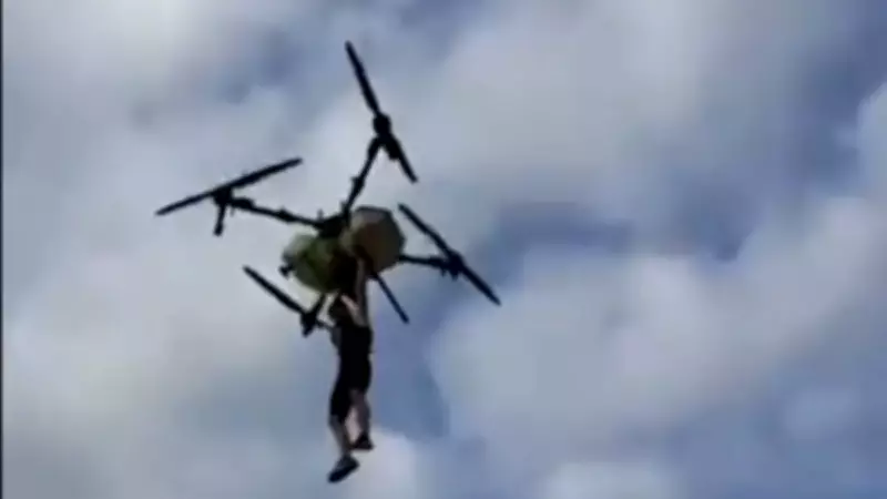 Samsun'da Çiftçi Drona Tutunarak Havalandı, Düşüş Anı Kamerada