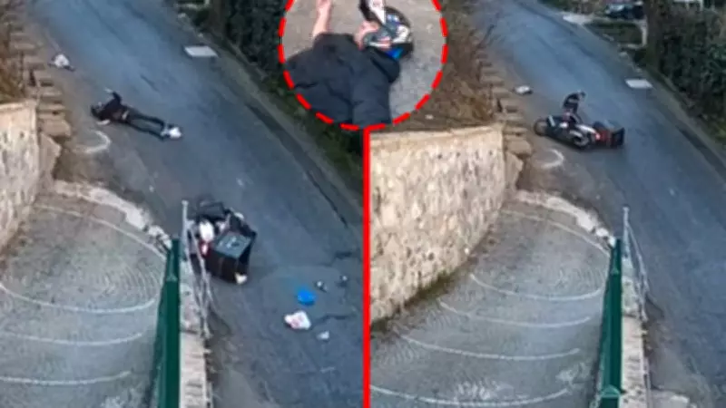Sarıyer'de Bozuk Yol Motosiklet Kazasına Neden Oldu! Sürücü Metrelerce Savruldu