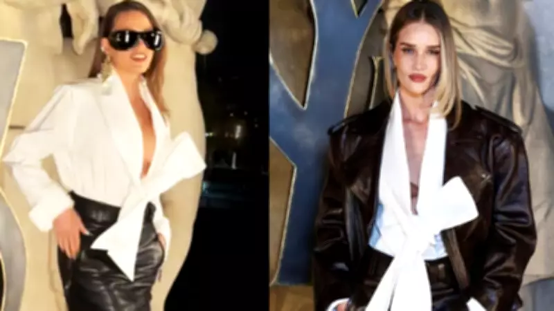 Serenay Sarıkaya ile Rosie Huntington-Whiteley Paris Moda Haftası'nda Pişti Oldu