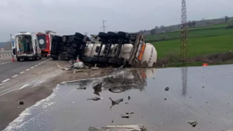 Tekirdağ'da Ham Ayçiçeği Yağı Tankeri Devrildi: Sürücü Hayatını Kaybetti