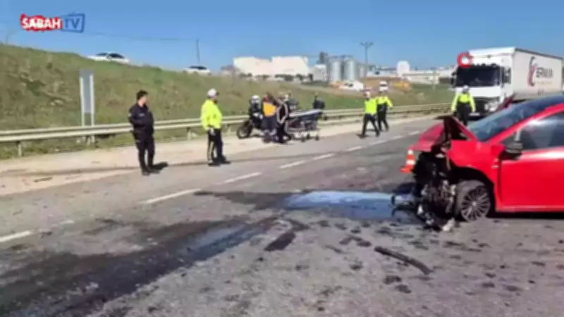 Tekirdağ'da Zincirleme Kaza: 4 Araç Birbirine Girdi, 5 Kişi Yaralandı
