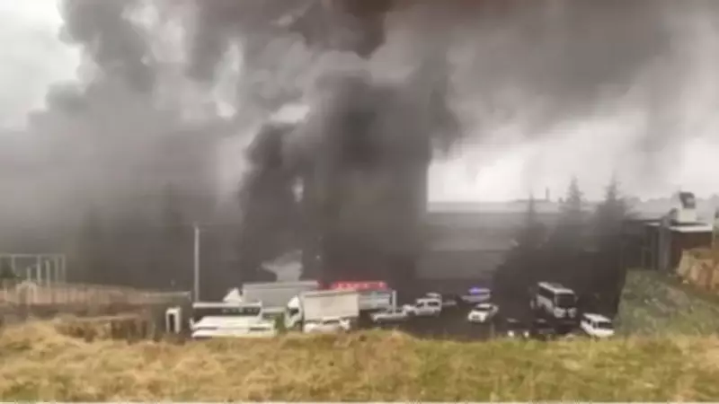 Trabzon'da Fındık Fabrikasında Yangın: İtfaiye Müdahalesi Sürüyor