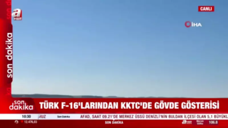 Türk F-16'ları KKTC Gökyüzünde Etkileyici Gövde Gösterisi Yaptı