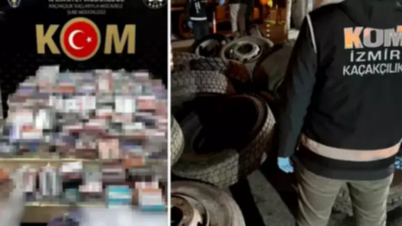 İzmir'de Kamyonetten 8.550 Paket Kaçak Sigara Ele Geçirildi