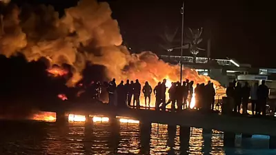 Bodrum'da Marinada Çıkan Yangında 7 Lüks Yat Battı, 1'i Hasar Aldı