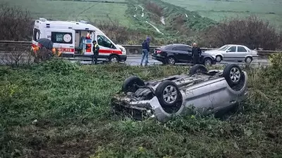 Söke'de Kontrolden Çıkan Otomobil Ters Döndü: 1 Yaralı