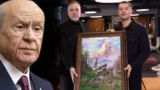Devlet Bahçeli'nin Uraz Kaygılaroğlu'na Hediye Ettiği Bozkurt Tablosu Ortaya Çıktı