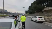 Eyüpsultan ve Sarıyer'de Dron Destekli 'Kaynak' Denetimi: 15 Sürücüye Ceza Kesildi