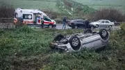 Söke'de Kontrolden Çıkan Otomobil Ters Döndü: 1 Yaralı