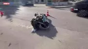 Tekirdağ'da Okul Servisinden Kaçan Motosiklet Sürücüsü ve Yolcusu Yaralandı