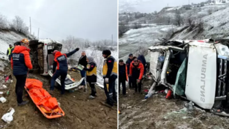 Ambulans Uçuruma Yuvarlandı: 1 Ölü, 4 Yaralı