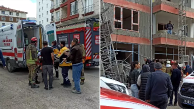 Ankara'da İnşaat İskelesi Çöktü: 1'i Ağır 3 İşçi Yaralandı