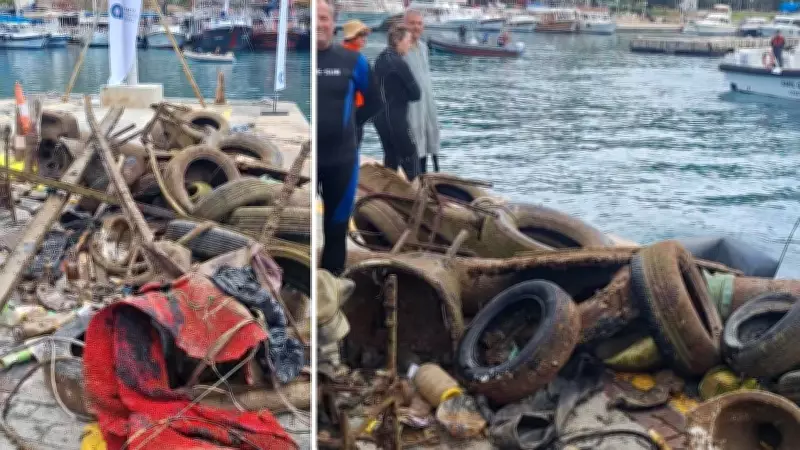 Antalya'da deniz dibi temizliği: 5 ton atık çıkarıldı
