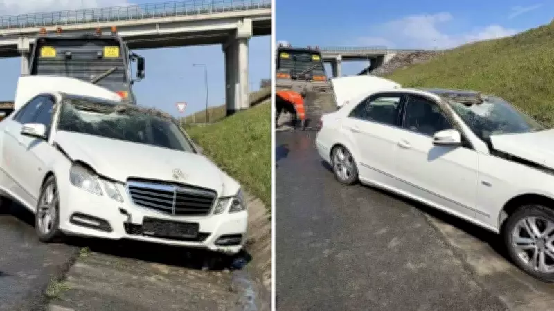 Çatalca'da Otoyolda Takla Atan Araçta Büyük Hasar, Sürücü ve Yolcu Yaralanmadan Kurtuldu