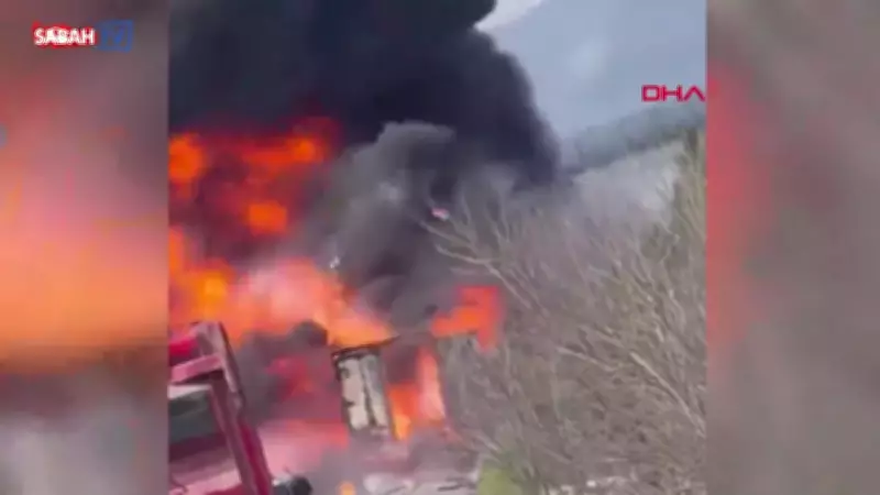 Çatalca'da TIR Yangını: Kuzey Marmara Otoyolu Trafiğe Kapatıldı