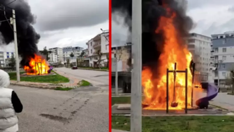 Batman'da Çocuk Parkında Yangın: Kaydırak Alev Topuna Döndü, Panik Yaşandı