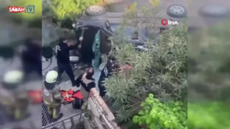 Bursa'da Korkunç Kaza: Araç Merdivenlerden Yuvarlandı