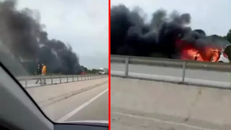 Bursa'da Seyir Halindeki Araç Alev Aldı: Panik Anları Yaşandı