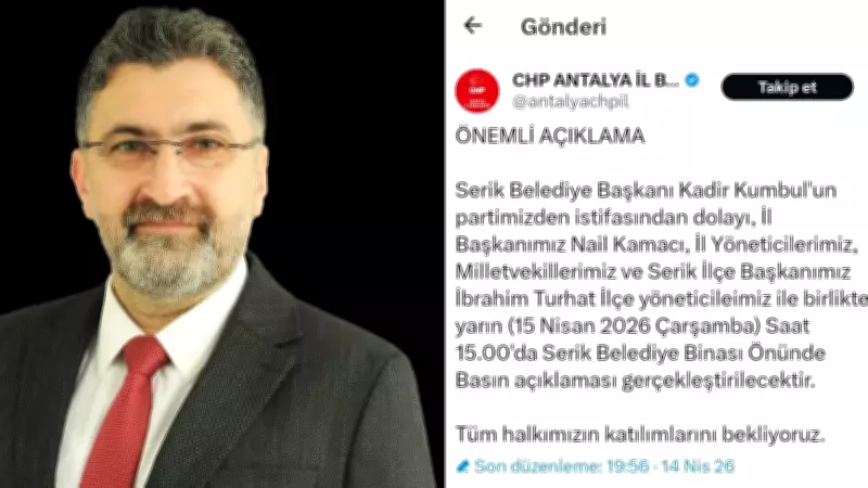 CHP'li Belediye Başkanı Kadir Kumbul İstifa Etti, AK Parti'ye Geçiş Bekleniyor
