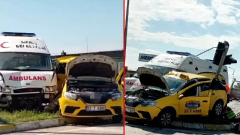 Edirne'de ambulans ile taksi çarpıştı: 5 yaralı