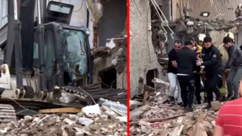 Gaziosmanpaşa'da Yıkım Faciası: Genç Kepçe Operatörü Ölümden Döndü