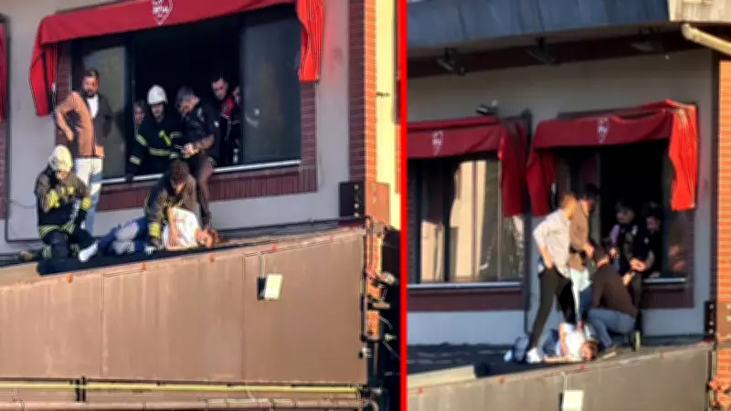 Kafeteryada 3. Kattan Terasa Düşen Kadın Yaralandı