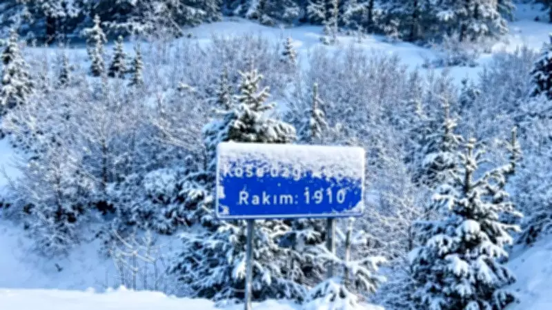 Köse Dağı Nisan'da Kar Altında: Yol Kapandı, Vatandaşlar Mahsur Kaldı
