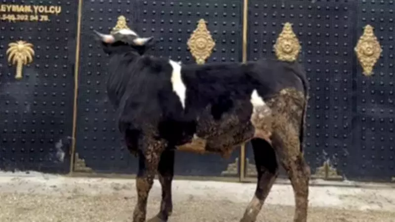 Kütahya'da Tosun, Ahır Çatısındaki Boğa Heykelinden Ürkerek Kaçtı