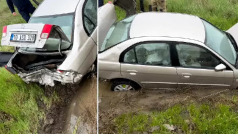 Manyas'ta Otomobil Yoldan Çıkıp Yuvarlandı: 3 Kişi Hafif Yaralandı