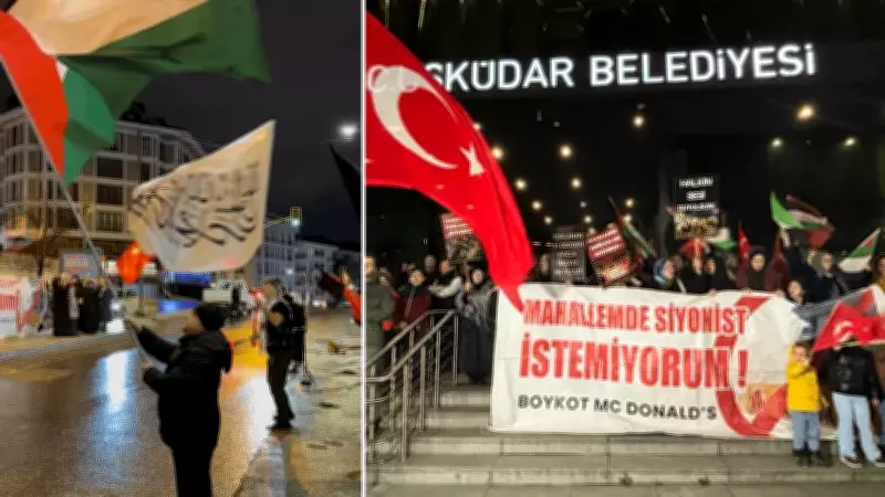 Mersin'de McDonald's önünde Filistin protestosu